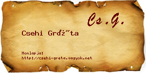 Csehi Gréta névjegykártya